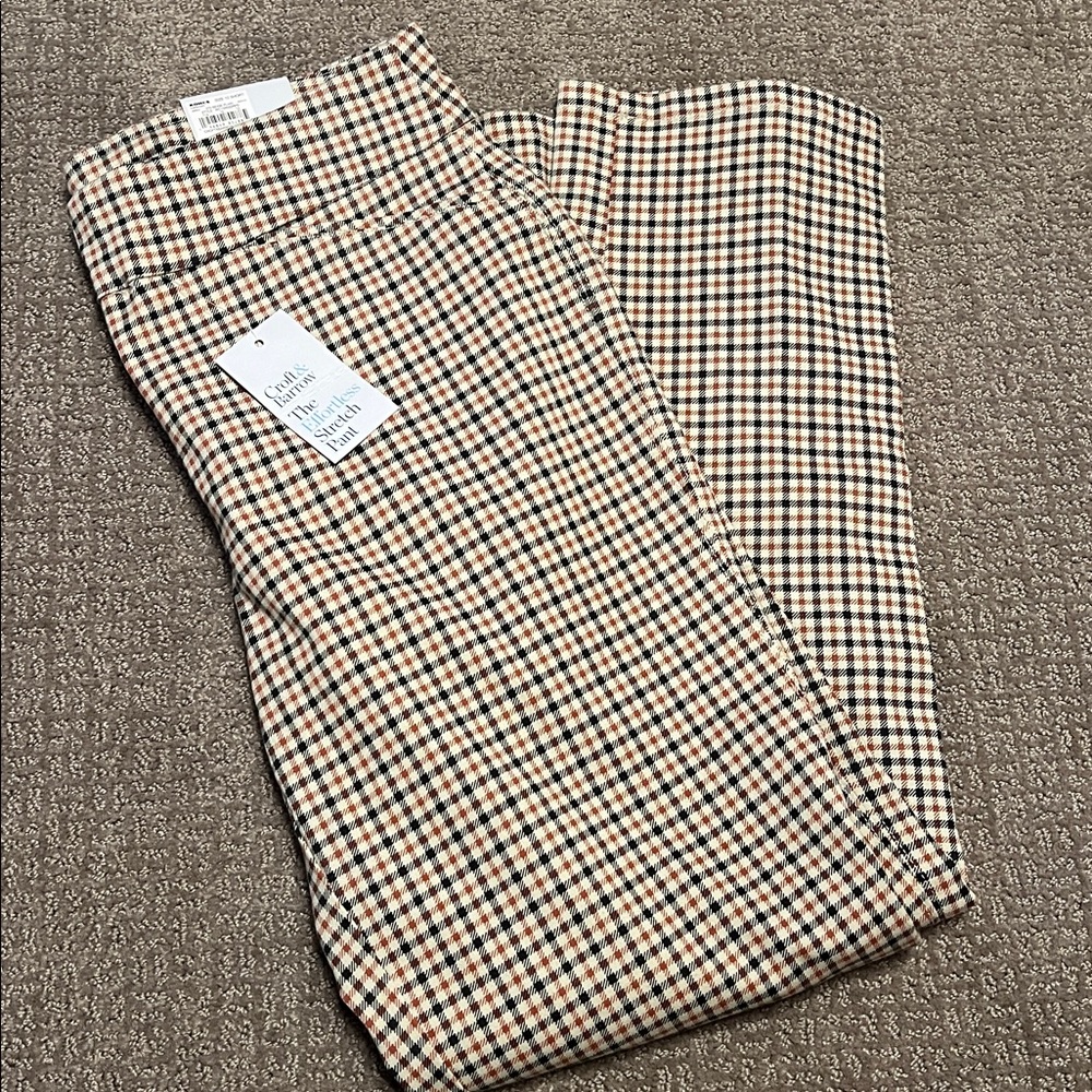 Croft & Barrow Checkered Straight Leg Pants in Black and Tan